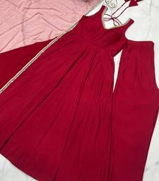 Red embroidered anarkali set for special occasions