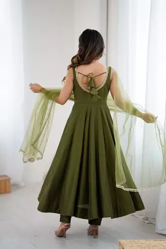 green festive anarkali suit