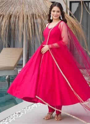 radiant rani pink flared anarkali 3