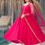 Radiant rani pink flared anarkali with sheer dupatta