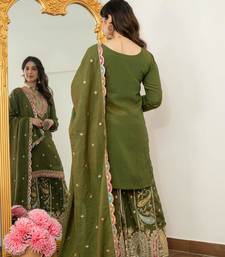 Silk blend gharara set with heavy embroidery
