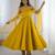 Yellow silk-finish anarkali ensemble