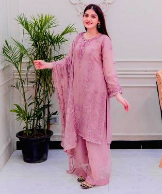 pink embroidered salwar kameez set 3