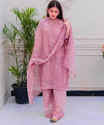 pink embroidered salwar kameez set 4