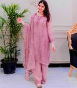 Pink embroidered salwar kameez set