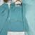 Sky blue shimmer patiala salwar suit with square neck