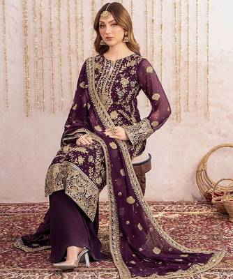 plum purple heavy embroidered pakistani suit 3