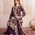 Plum purple heavy embroidered organza pakistani suit