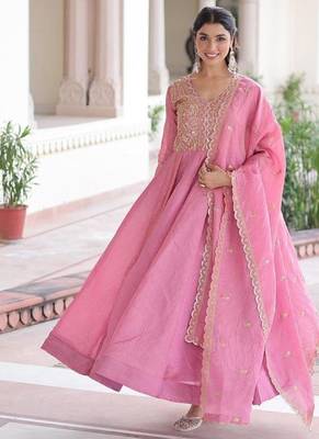 pink silk palazzo suit  1