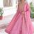 Pink silk palazzo suit with gold zari border work