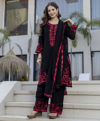 designer black sharara embroidered set 1