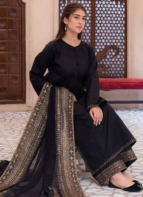 opulent midnight black straight-cut suit  2