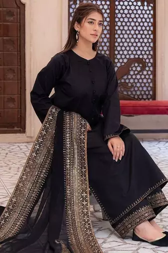 opulent midnight black straight-cut suit 