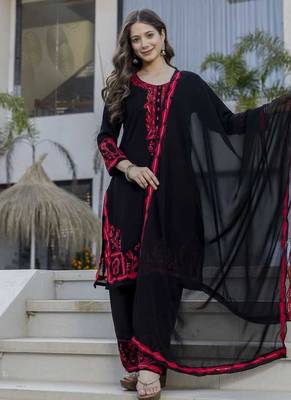 designer black sharara embroidered set 3