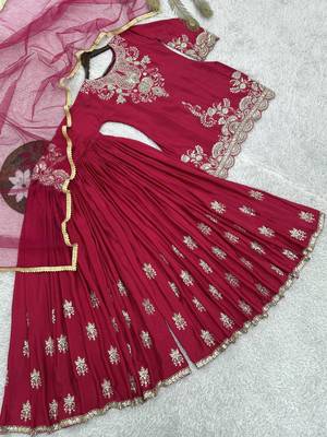 luxurious magenta silk gharara set 2