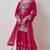 Luxurious magenta silk gharara set with traditional silver zari embroidery