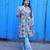 Off White Kalamkari A Line Band Collar Kurti