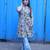 Off White Kalamkari A Line Band Collar Kurti