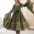 olive green silk embroider anarkali set 