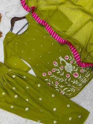 moss green patiala salwar suit 2