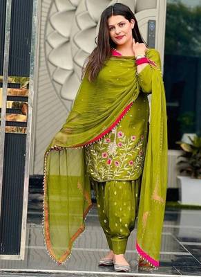 moss green patiala salwar suit 3