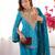 Majestic teal blue silk sharara set with scalloped embroidery details