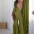 Earthy olive green silk gharara set with traditional zardosi work