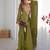 Earthy olive green silk gharara set with traditional zardosi work