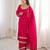 Vibrant fuchsia pink crepe salwar suit with mirror work accents