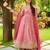 Royal blush pink silk anarkali set with intricate gold zari work
