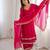 Vibrant fuchsia pink crepe salwar suit with mirror work accents