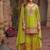 Lime green embroidered straight kurta set for women