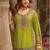 Lime green embroidered straight kurta set for women