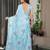 Women's satin georgette floral printed saree with blouse piece