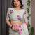 Stylish floral pattern satin georgette saree with blouse piece