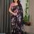 Soft satin georgette floral print saree for festive & party wear