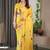 Designer satin georgette floral print saree for women with blouse