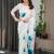 Party wear floral printed satin georgette saree with blouse