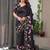 Women's floral designer satin georgette saree with blouse