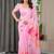 Women's satin georgette floral printed saree with blouse piece