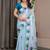 Stylish floral pattern satin georgette saree for women