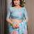 Stylish floral pattern satin georgette saree with blouse piece