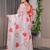 Premium satin georgette printed saree with floral motifs