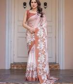 Lightweight satin georgette floral printed saree for women
