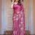 Women's satin georgette floral printed saree with blouse piece