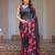 Designer satin georgette floral print saree for women with blouse
