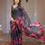 Designer satin georgette floral print saree for women with blouse