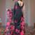 Designer satin georgette floral print saree for women with blouse
