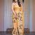 Stylish floral pattern satin georgette saree with blouse piece