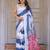 Soft satin georgette floral print saree for festive & party wear
